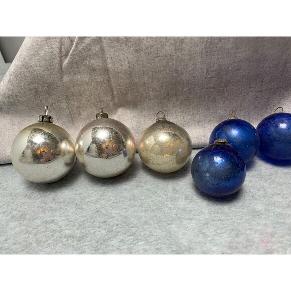 Vintage Glass Christmas Ornaments Set 14 Assorted Colors Sizes - Picture 2 of 8